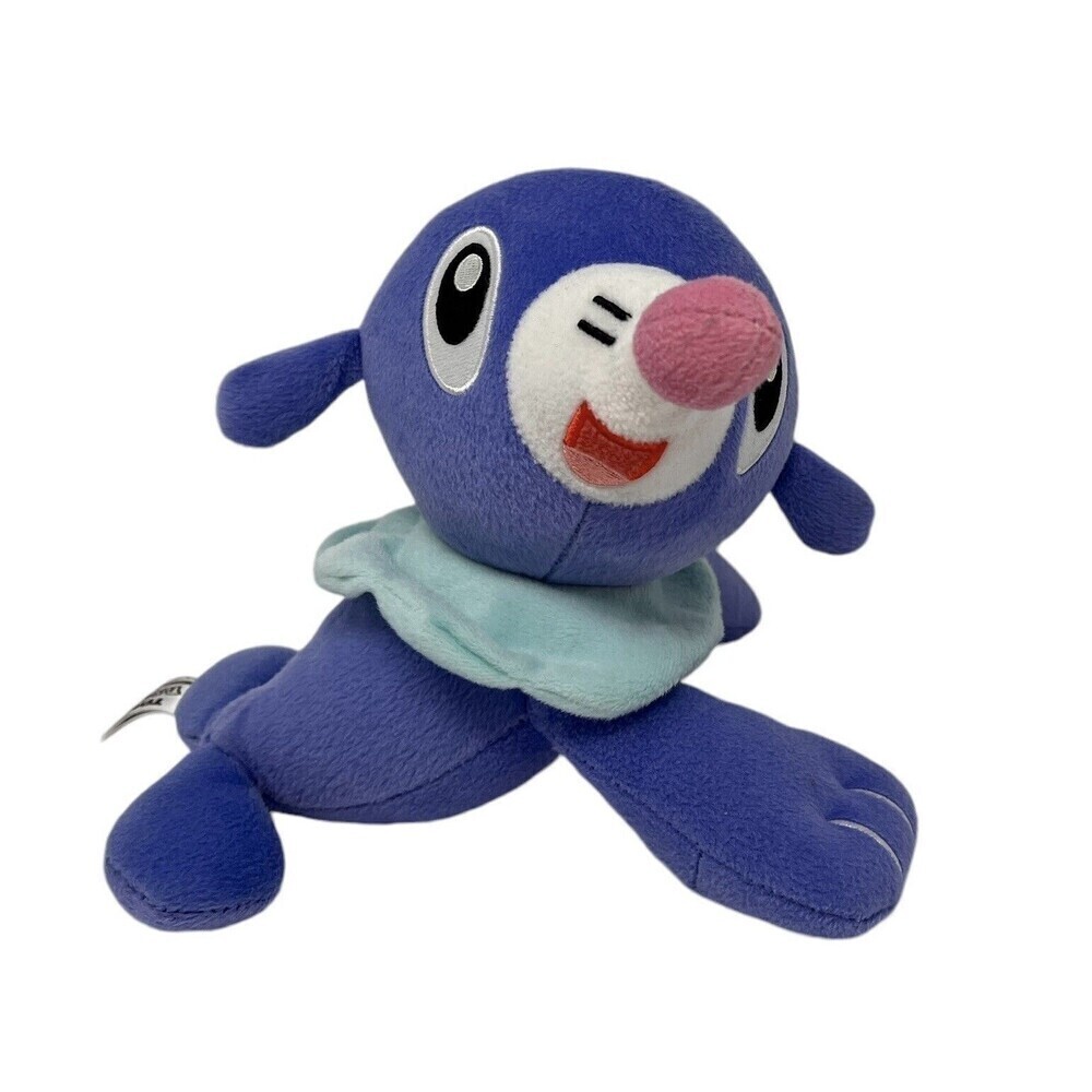 Stuffed Tomy Pokemon POPPLIO Plush Blue Seal Doll Nintendo 2017 Open Mouth